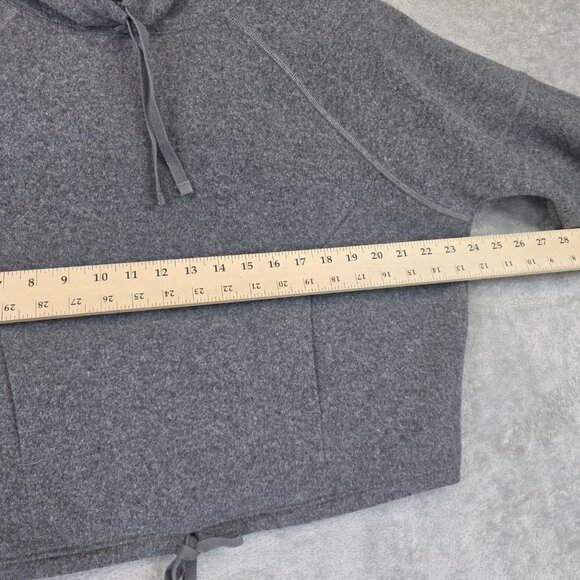 PrAna Sweater Womens Small Gray Wool Blend Hoodie Pullover Drawstring Hem Cozy - Picture 2 of 9